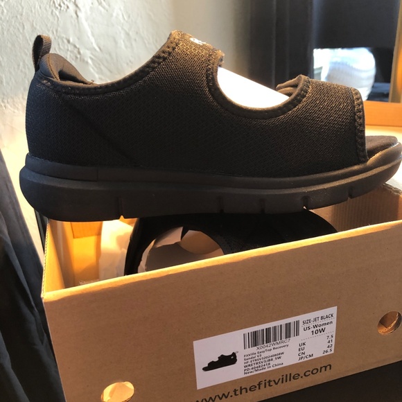 FitVille Womens Size 10W Wide or Mens 8W V3 EasyTop Recovery Sandal Arch Support - Picture 7 of 9